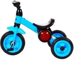 Tricicleta cu pedale NOVOKIDS™ Bonphire ,cu melodii si lumini, max 20 kg, roti din spuma cauciucata, cadru metalic, dimensiuni 68X45X47 cm, Albastru