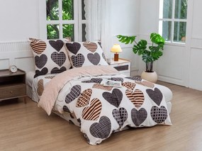 Lenjerie de pat din microfibra flanel STRIPE HEART colorata Dimensiune lenjerie de pat: 70 x 90 cm | 140 x 200 cm