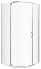 Cabină de duș curbată Splash cu cădiță 89x89x206cm - profil cromat, sticlă transparentă
