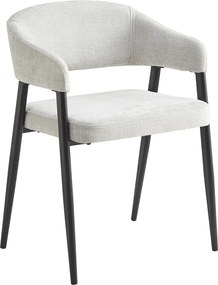 Fotoliu de sufragerie design, gri deschis/negru, NIZAR TYP 2