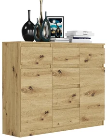 Comoda de design S-62D cu linii curate - diverse finisaje colorate artisan