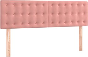 vidaXL Tăblii de pat, roz, 144x5x78/88 cm, catifea