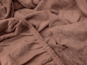 Cearsaf fleecat cu elastic MOLTON maro inchis 90 x 200 cm