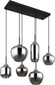 Globo 15549-6H - Lustru suspendat pe cablu MATT 6xE27/40W/230V, negru