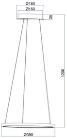 Globo 67192-19B - Lustră LED pe cablu RALPH LED/19W/230V