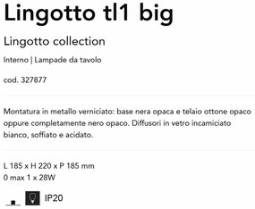 Veioza/Lampa de masa design decorativ Lingotto tl1 big negru