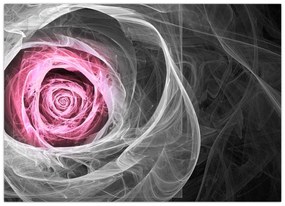 Tablou pe sticlă - Trandafir abstract, fucsia (70x50 cm)