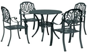 3216329 vidaXL Set mobilier de grădină, 5 piese, verde, aluminiu turnat