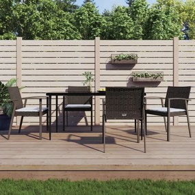 vidaXL Set mobilier de grădină cu perne, 5 piese, poliratan și oțel