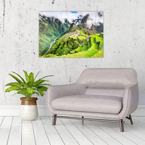 Tablou pe sticlă - Machu Picchu (70x50 cm)