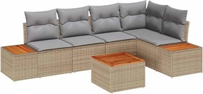 vidaXL Set de canapele pentru grădină 6 pcs bej și gri deschis