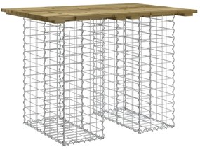 834367 vidaXL Bancă grădină, design gabion, 100x70x72 cm, lemn pin impregnat