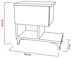 Măsuță de noptieră Cast White
