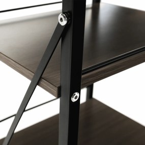 Etajeră cu 5 rânduri cu 2 coşuri, negru/natural, RATTO