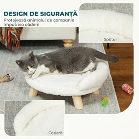 PawHut Canapea pentru Câini și Pisici, Detașabilă, din Pluș, Gri | Aosom Romania