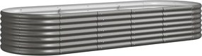 vidaXL Strat înălțat grădină gri 224x80x36cm oțel galvanizat