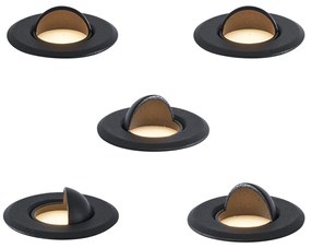 Set de 5 spoturi moderne de sol negre, inclusiv LED IP67 - Linsey