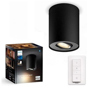 Spot LED dimabil Philips Hue PILLAR 1xGU10/4,2W/230V negru + telecomandă