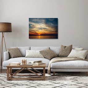 Tablou pe sticlă cu apus de soare (70x50 cm)