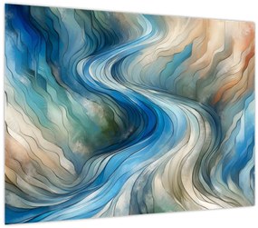 Tablou pe sticlă - Curent abstract (70x50 cm)