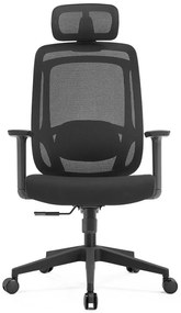 Scaun ergonomic Icon-H, spatar Mesh, sezut textil, Negru