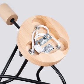 Lustră aplicată Sollux SL.1477 EMBER 3xE27/15W/230V negru/bej/fag