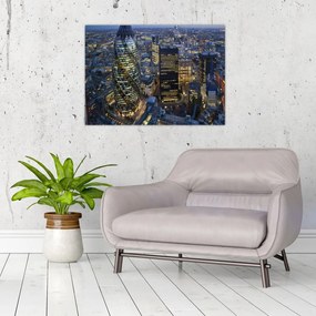 Tablou pe sticlă - Panorama de seară a Londrei (70x50 cm)
