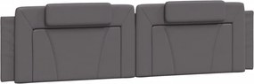 vidaXL Pernă pentru tăblie, Viana, gri, 200 cm, piele artificială