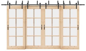 vidaXL Set feronerie pentru uși glisante, negru, 400 cm, oțel