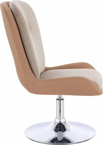 HR690N Scaun Velvet&amp;soft Piele Pu Latte/Carmel Bază Cromata