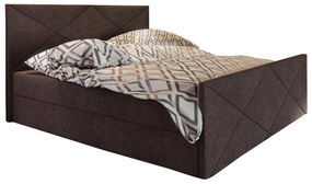Pat matrimonial Boxspring 140 cm Milagros 4 (maro închis) ( cu saltea și sp. depozitare). 1047262