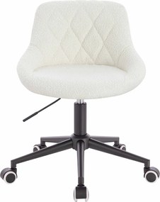 HR1054K Scaun Crem Boucle cu Bază Neagră