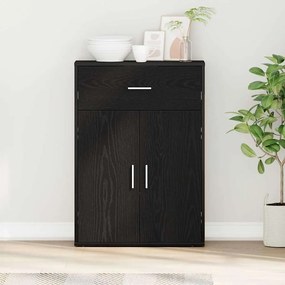 vidaXL Bufet cu sertar cu raft cu depozitare cu ușă Stejar negru 79 x 38 x 80 cm Lemn compozit