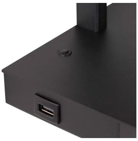 Lampă dimabilă de masă Lucide 30295/01/30 GREGORY 1xE27/60W/230V USB negru