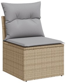 Set de 6 Piese de Sofa de Grădină vidaXL cu Perne Ratan Poli Bej