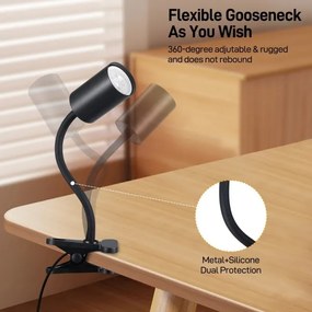 Immax NEO 08293L - Lampă flexibilă cu clemă PUNTO 1xGU10/9W/230V neagră