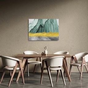 Tablou pe sticlă - Munții Smarald N⁰3 (70x50 cm)
