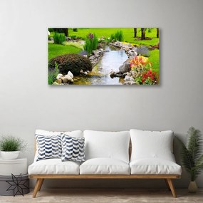 Tablou pe panza canvas Garden Lake Nature Multi