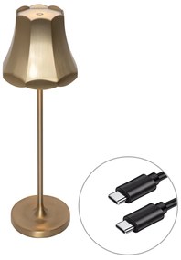 Lampă de masă retro aurie reîncărcabilă IP44 - Granny