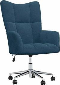 vidaXL Scaun de relaxare, albastru, catifea