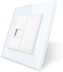 Priza internet Livolo cu rama din sticla