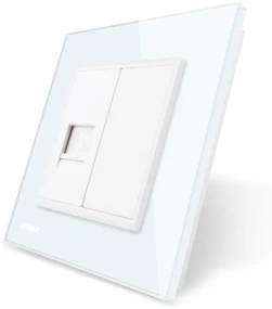 Priza internet Livolo cu rama din sticla