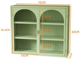 Dulap modern cu uși din sticlă, Verde | Aosom Romania
