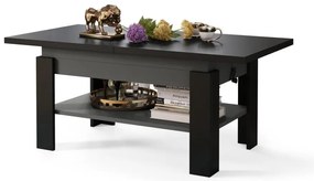 Masă extensibilă de cafea/masă de dining ROY cu blat elevabil, negru/antracit