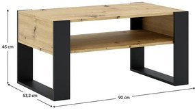 Măsuță de cafea Corosta 1 (Stejar artisan + Negru) . 1097156