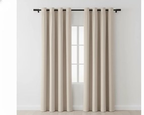 Draperii opace VELVET bej 140x250 cm (2 buc), inele metalice