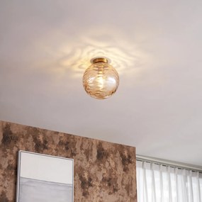 Plafonieră de design din alamă cu sticlă degradee chihlimbar - Pillon