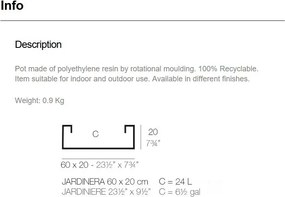 Set de 2 Jardiniere plante design decorativ exterior/interior JARDINIERE 60x20x20cm