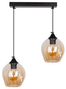 Lustră neagră cu abajur din sticlă 14x48 cm Aspa – Candellux Lighting