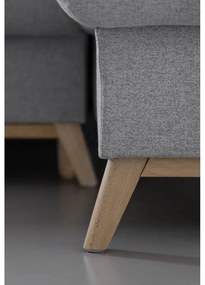 Colțar gri deschis extensibil/cu spațiu de depozitare (cu colț pe partea dreaptă/cu șezlong) Scandic Lagom – Miuform